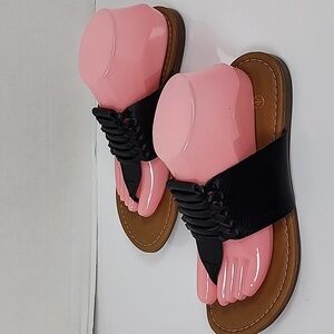Mosquitos Women Black And Brown Thong Slippers Sandal Size 10